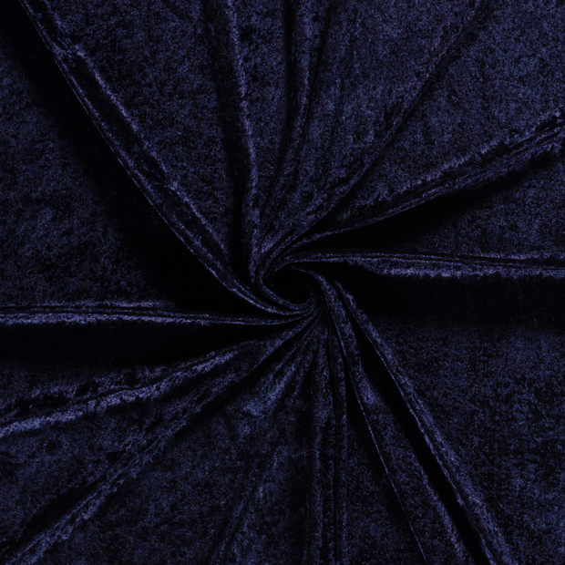 Velours fabric Navy crushed 