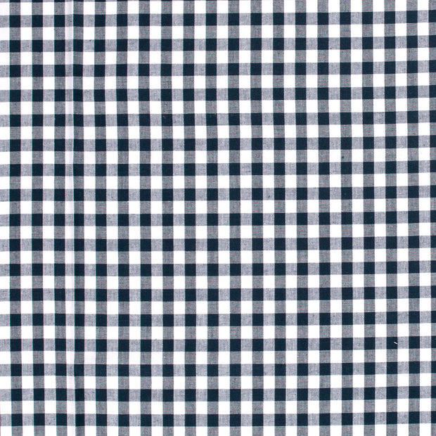 Cotton Poplin Yarn Dyed fabric Checks Navy