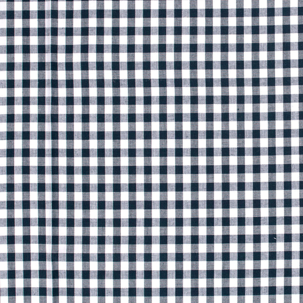 Cotton Poplin Yarn Dyed fabric Checks Navy