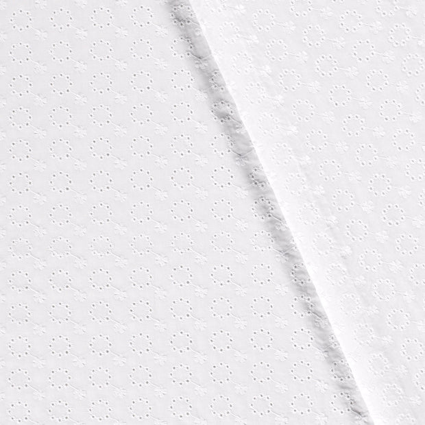 Popeline de Coton tissu fleurs brodé 