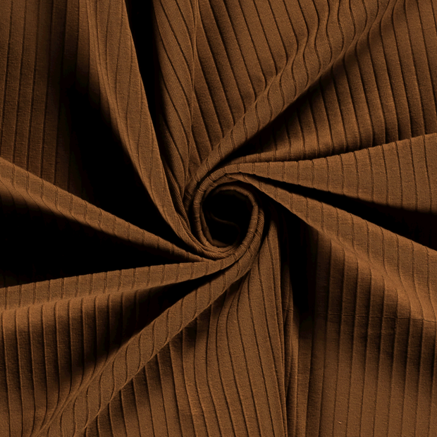 Rib Jersey fabric Unicolour Brown