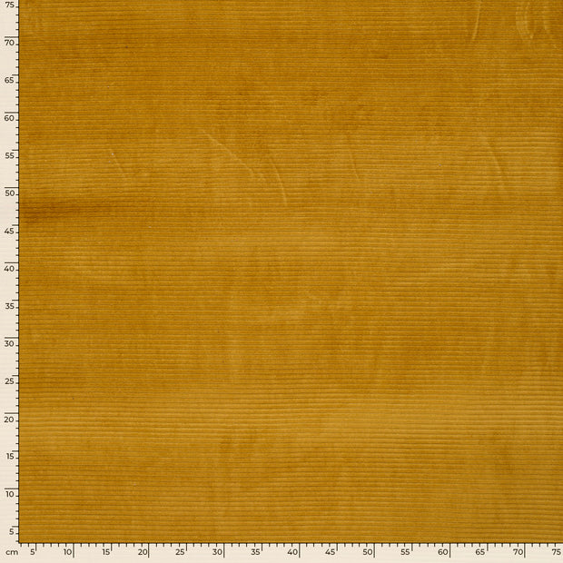 Nicky Velours Rib tissu Unicolore Ocre