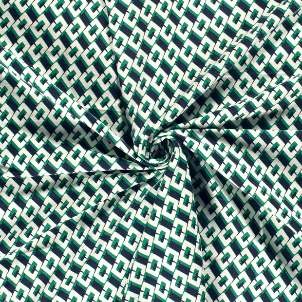 Bengaline fabric Green printed 