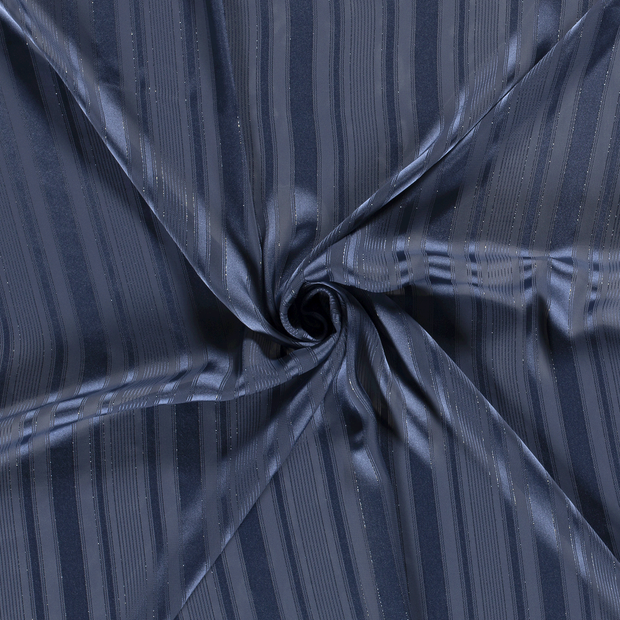 Chiffon Damast fabric Indigo Lurex 