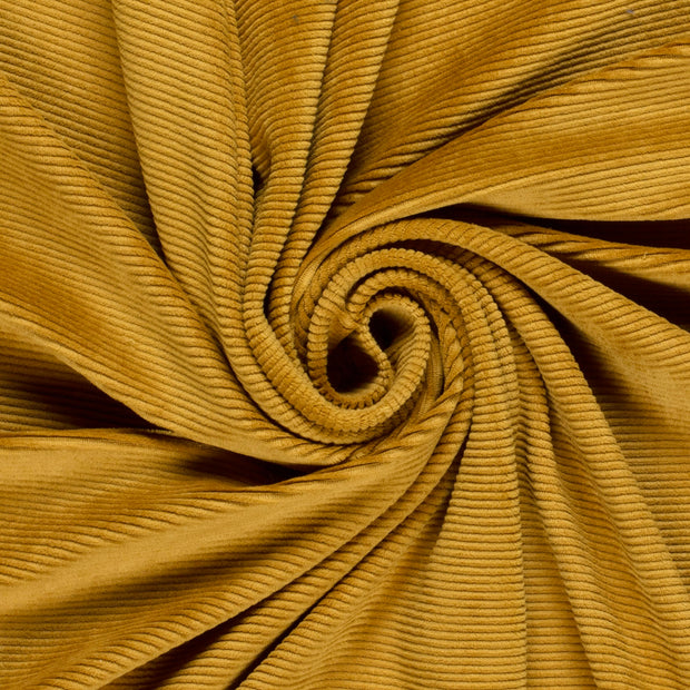 Nicky Velours Rib fabric Unicolour Oker