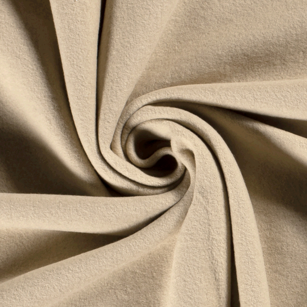 Cotton Fleece fabric Unicolour Beige