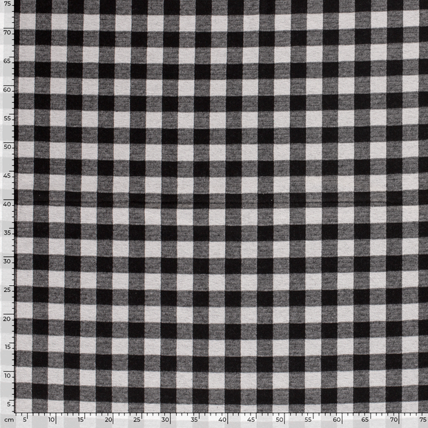 Heavy Knit fabric Checks Off White
