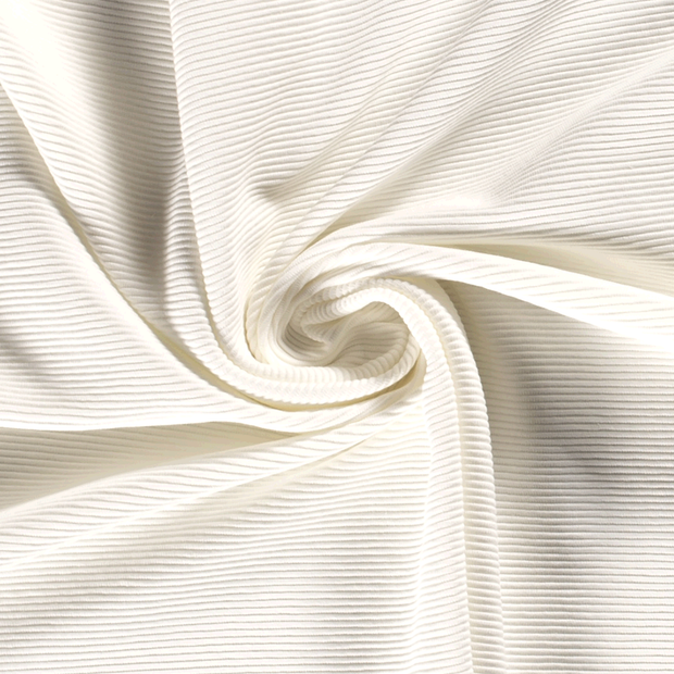 Ottoman jersey stof Effen Gebroken wit
