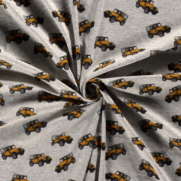 Alphen Fleece fabric Oker printed 