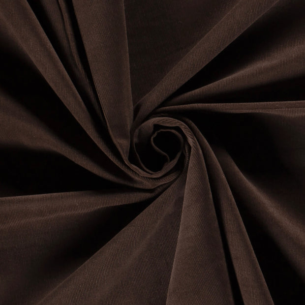Babycord 21w fabric Unicolour Dark Brown