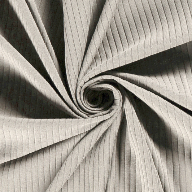 Rib Jersey fabric Unicolour Light Grey