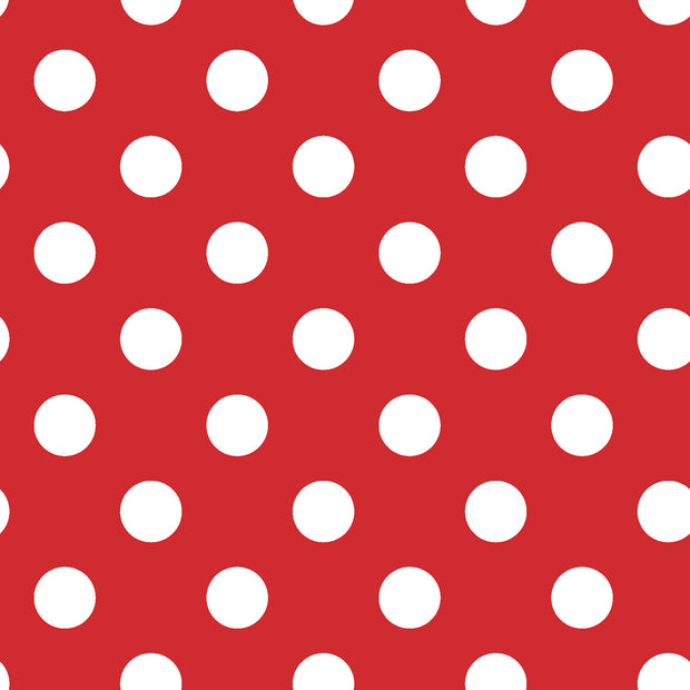 Coated Tablecloth fabric Dots Red