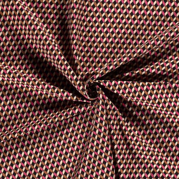 Bengaline fabric Fuchsia printed 