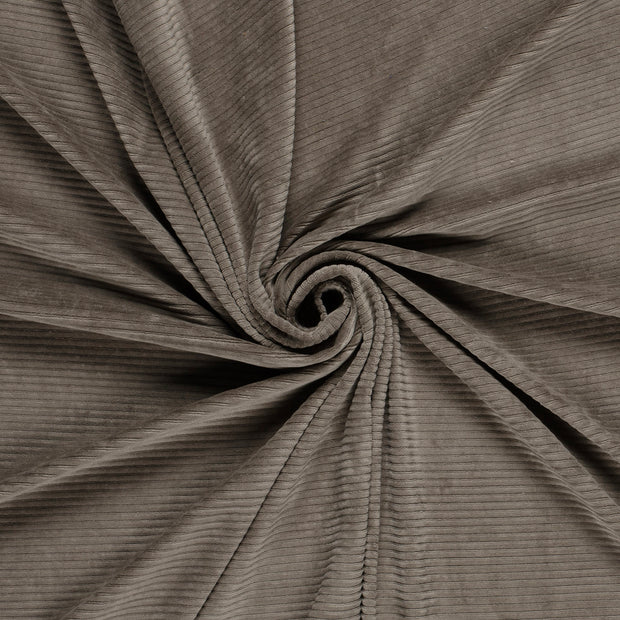Nicky Velours Rib fabric Taupe Grey 