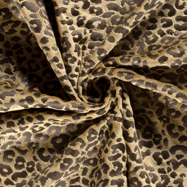 Velvet fabric Panther Camel