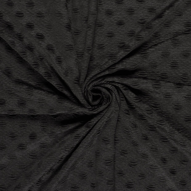 Velours tissu Noir gaufré 