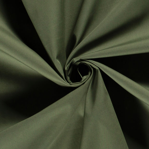 Cotton Poplin fabric Unicolour Khaki Green