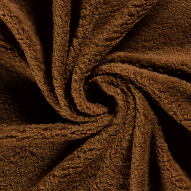 Sherpa Fleece fabric Unicolour Brown