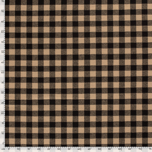 Polyester Jersey fabric Checks Camel