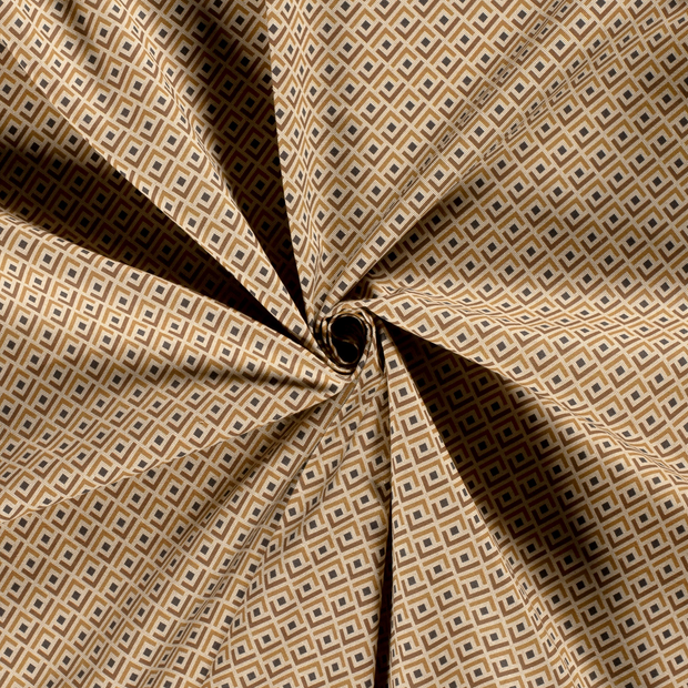 Panama fabric Beige printed 