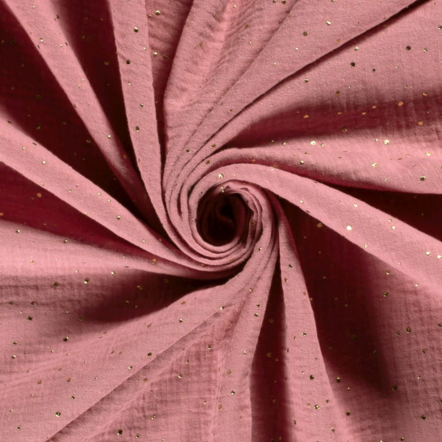 Muslin fabric Dots Light Pink