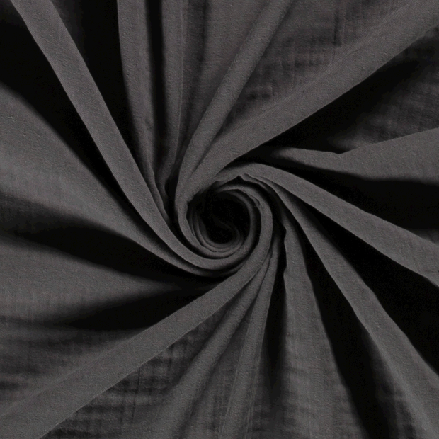 Muslin Triple Layer fabric Unicolour Dark Grey