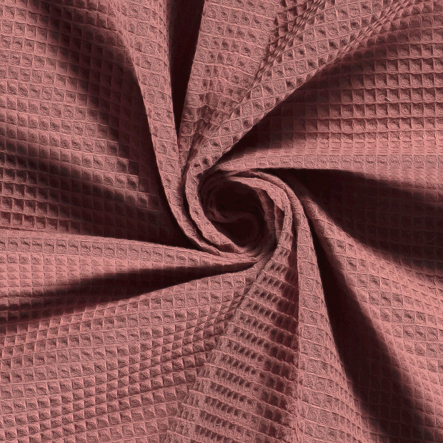 Piqué tipo gofre tela Unicolor Rosa antiguo