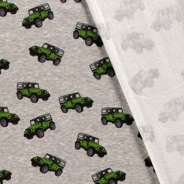 Alphen Fleece fabric Cars printed 