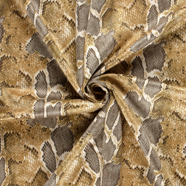 Suede leather fabric Camel printed 