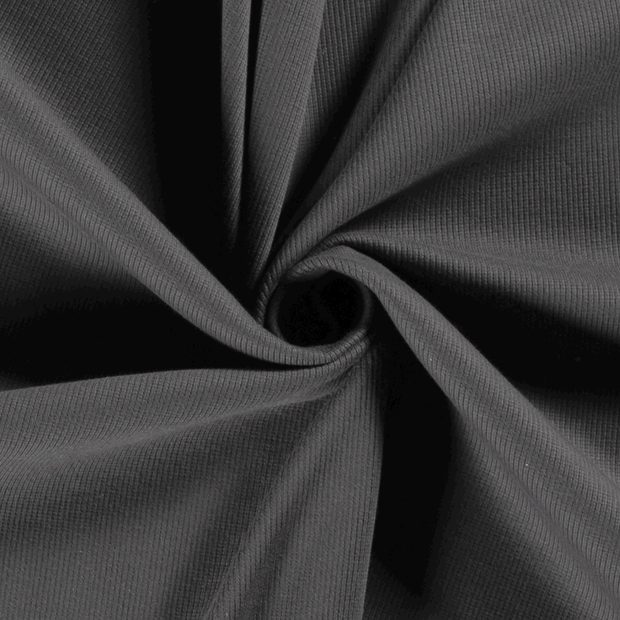 Rib Jersey fabric Unicolour Dark Grey