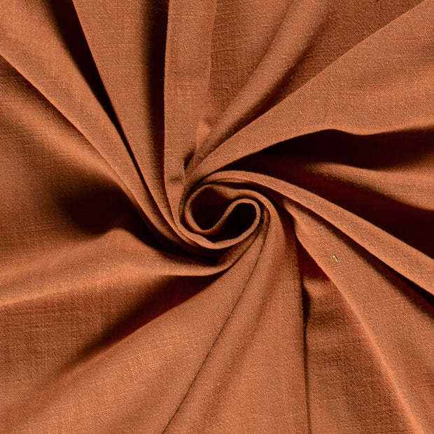 Woven Viscose Linen fabric Unicolour Brown