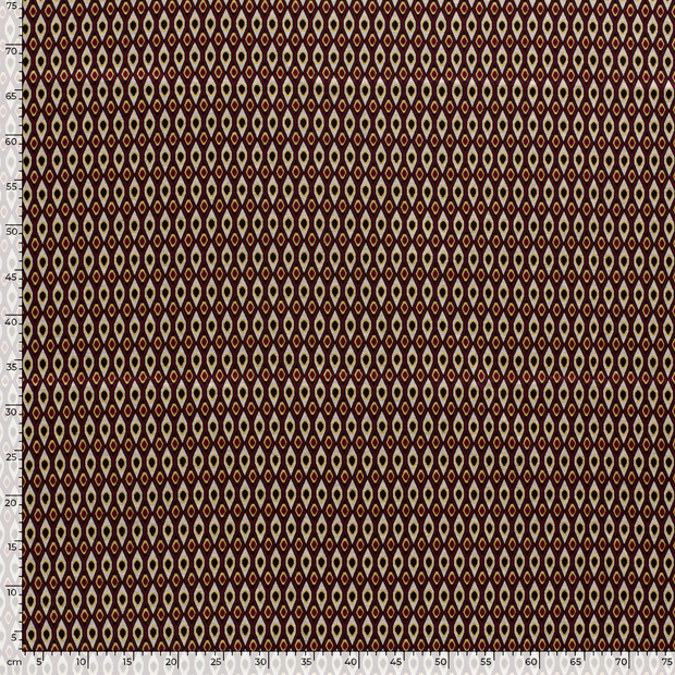 Poly Viscose Jersey fabric Abstract Wine red