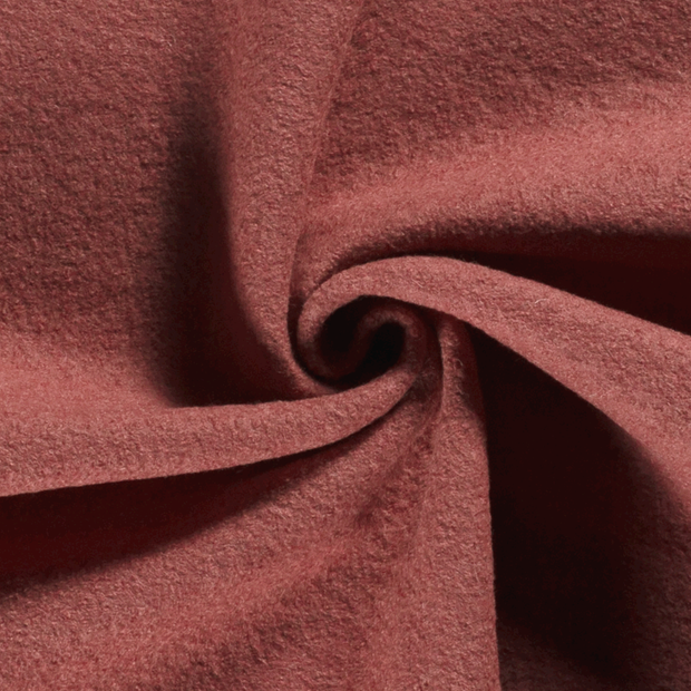 Wool Boucle fabric Unicolour Redwood
