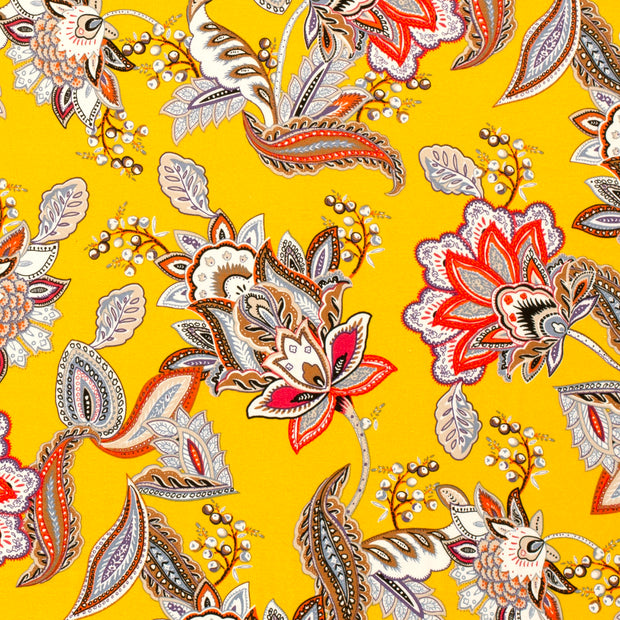 Viscose Jersey fabrik Paisley Gelb