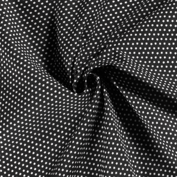 Algodón Popelina tela Negro estampado 