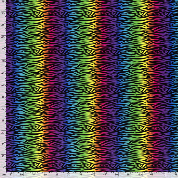 Polyester Jersey fabric Zebras Black