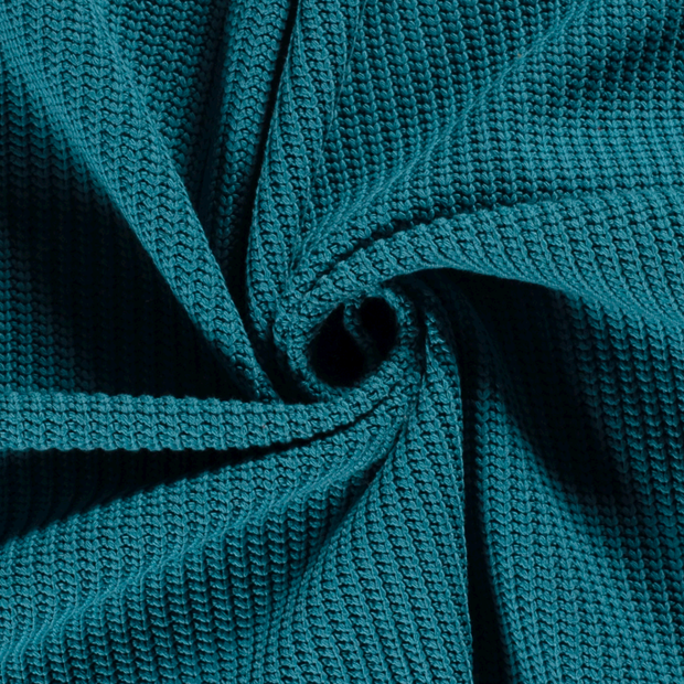 Heavy Knit tissu Torsade Bleu Canard