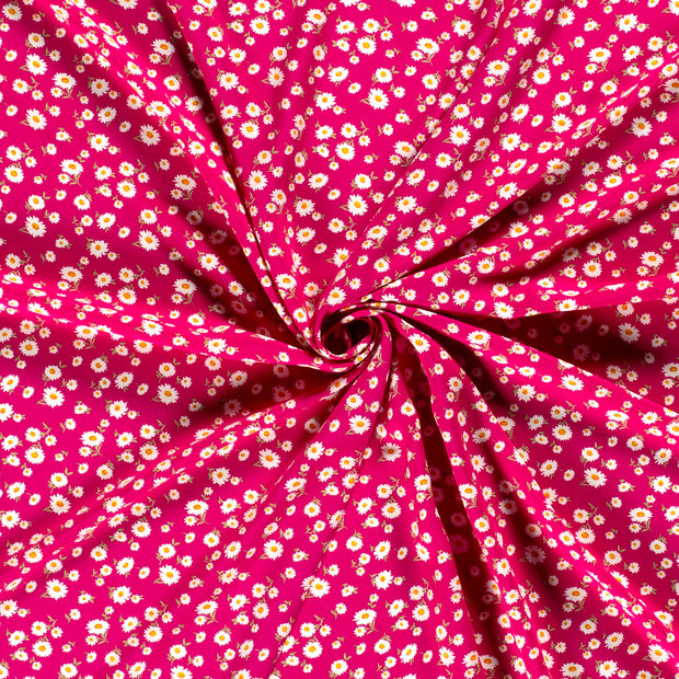 Viscose Poplin fabric Fuchsia printed 